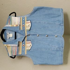 Vintage western sleeveless button-down/vest